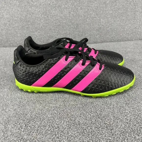 Adidas Shoes Mens Size 6 Black Pink Green Traxion Turf‎ Soccer Cleats AF4985